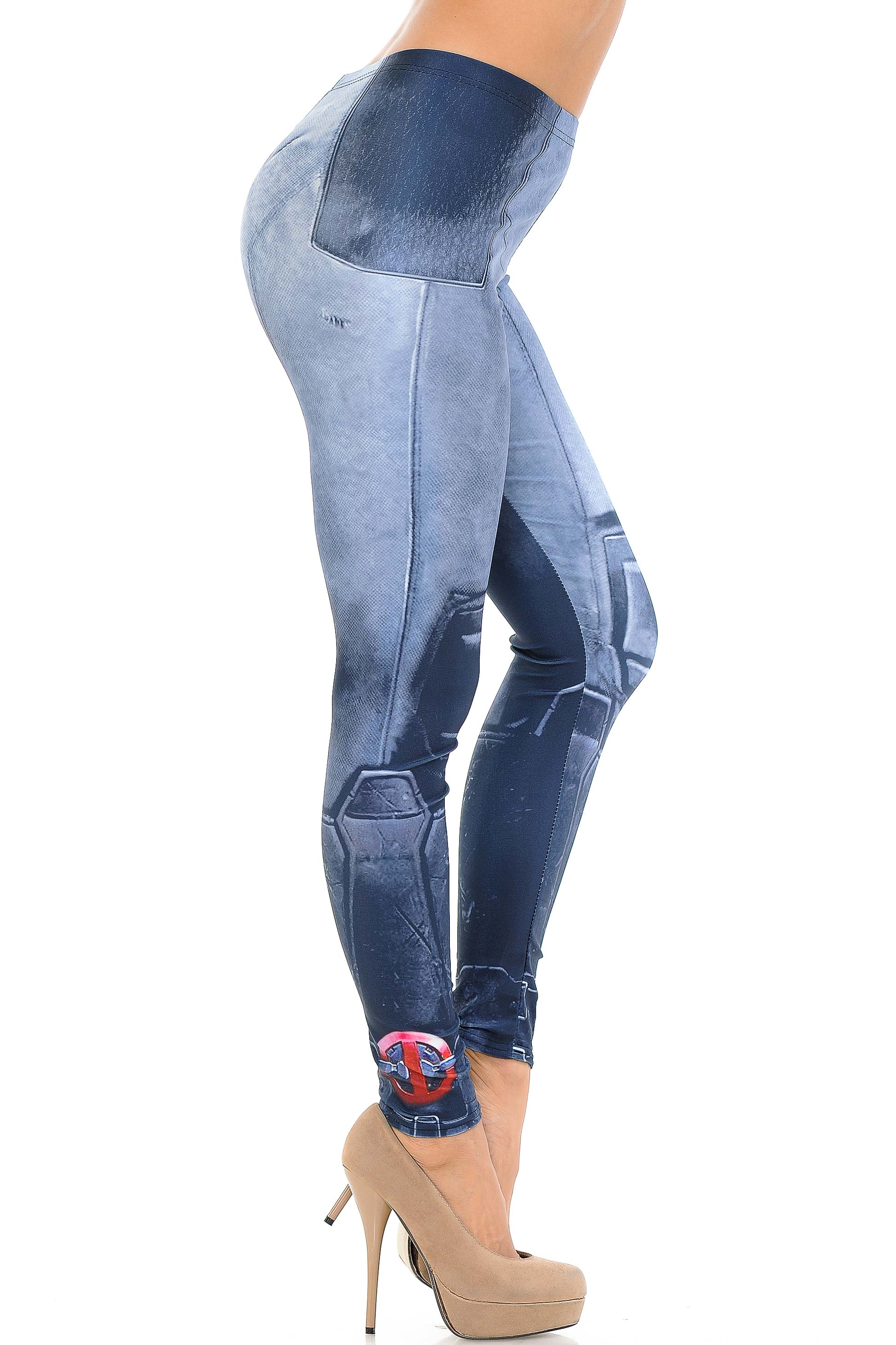 Graphic Print Leg Armor Leggings