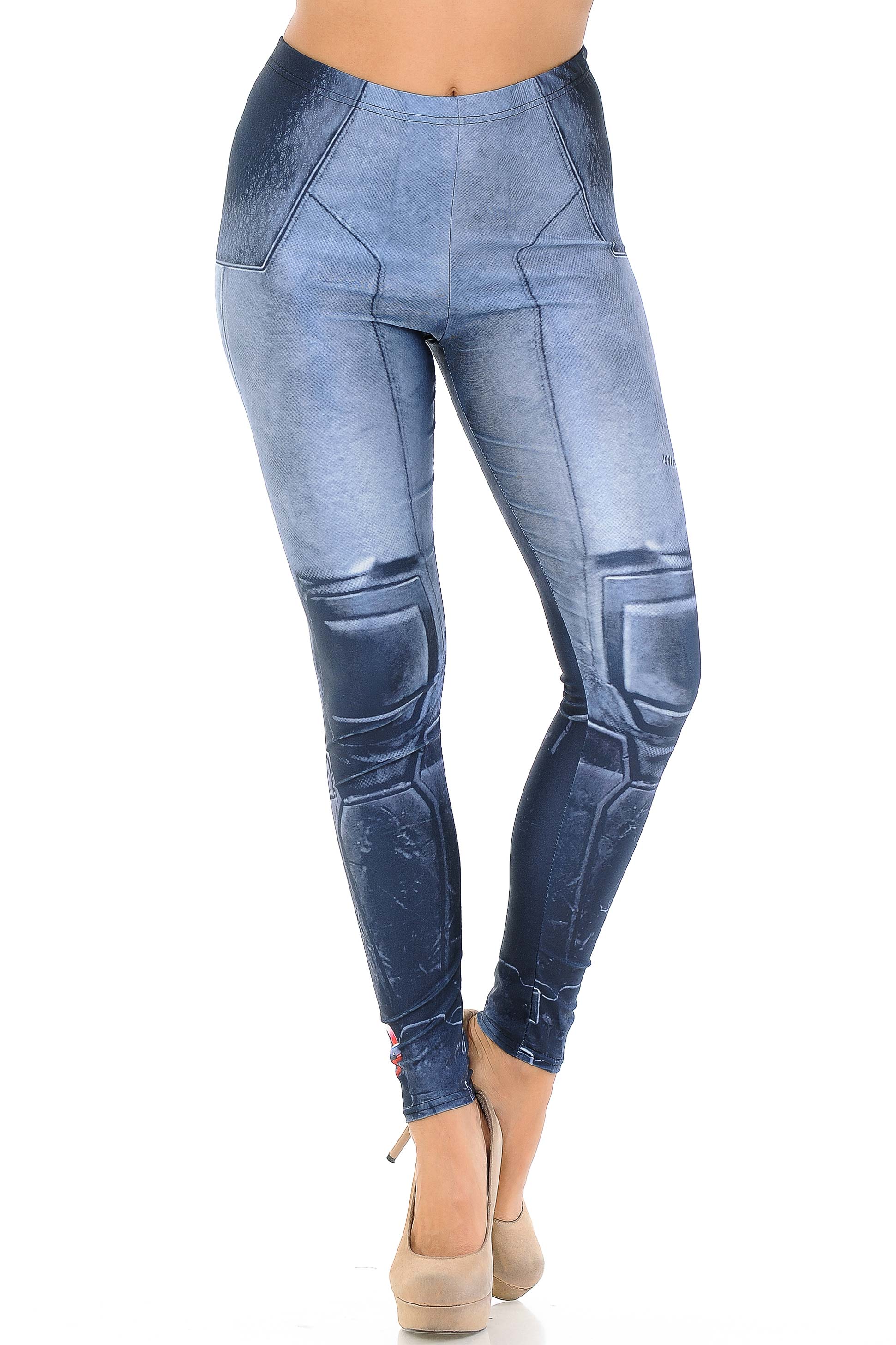 Graphic Print Leg Armor Leggings