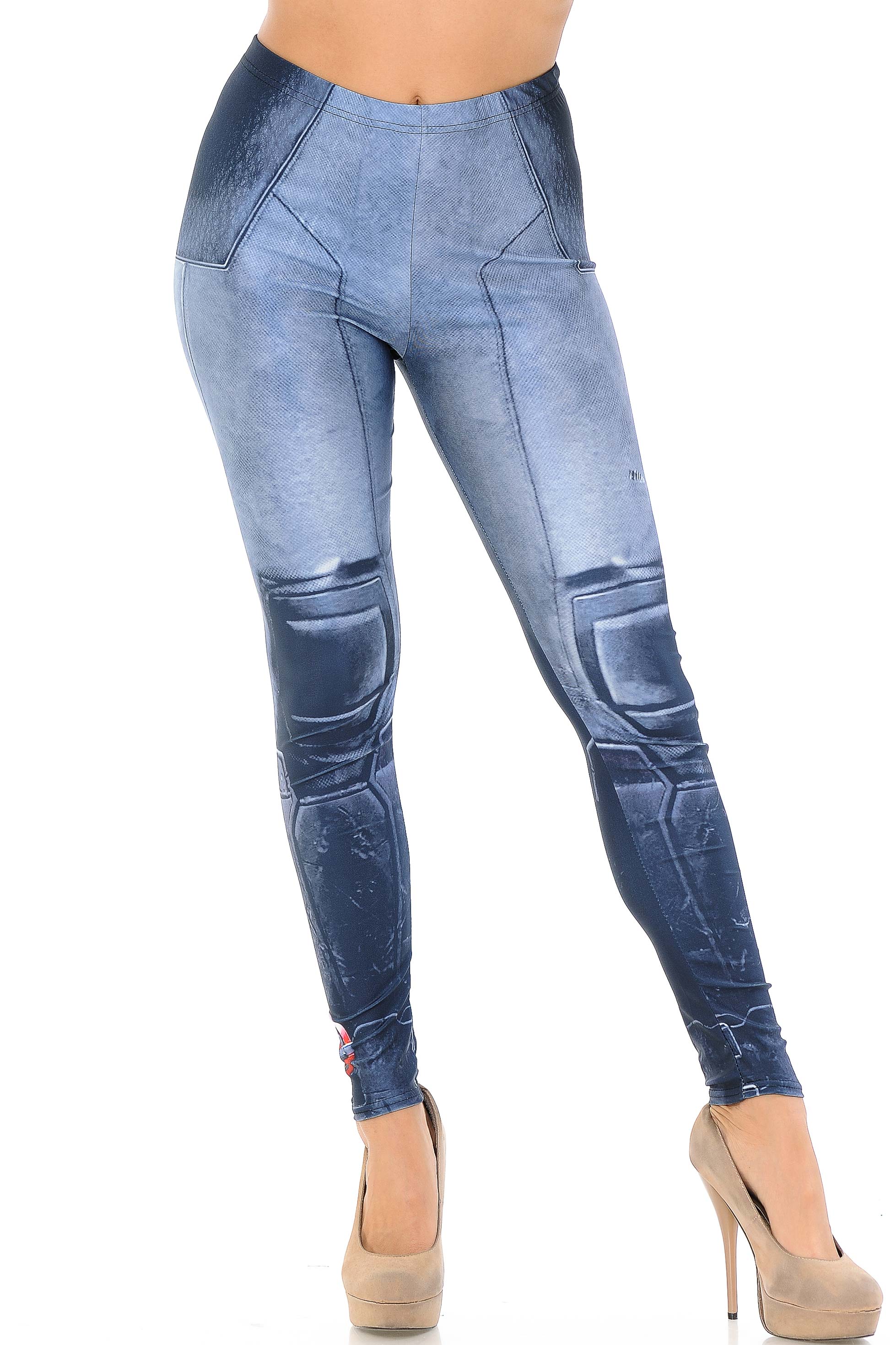 Graphic Print Leg Armor Leggings