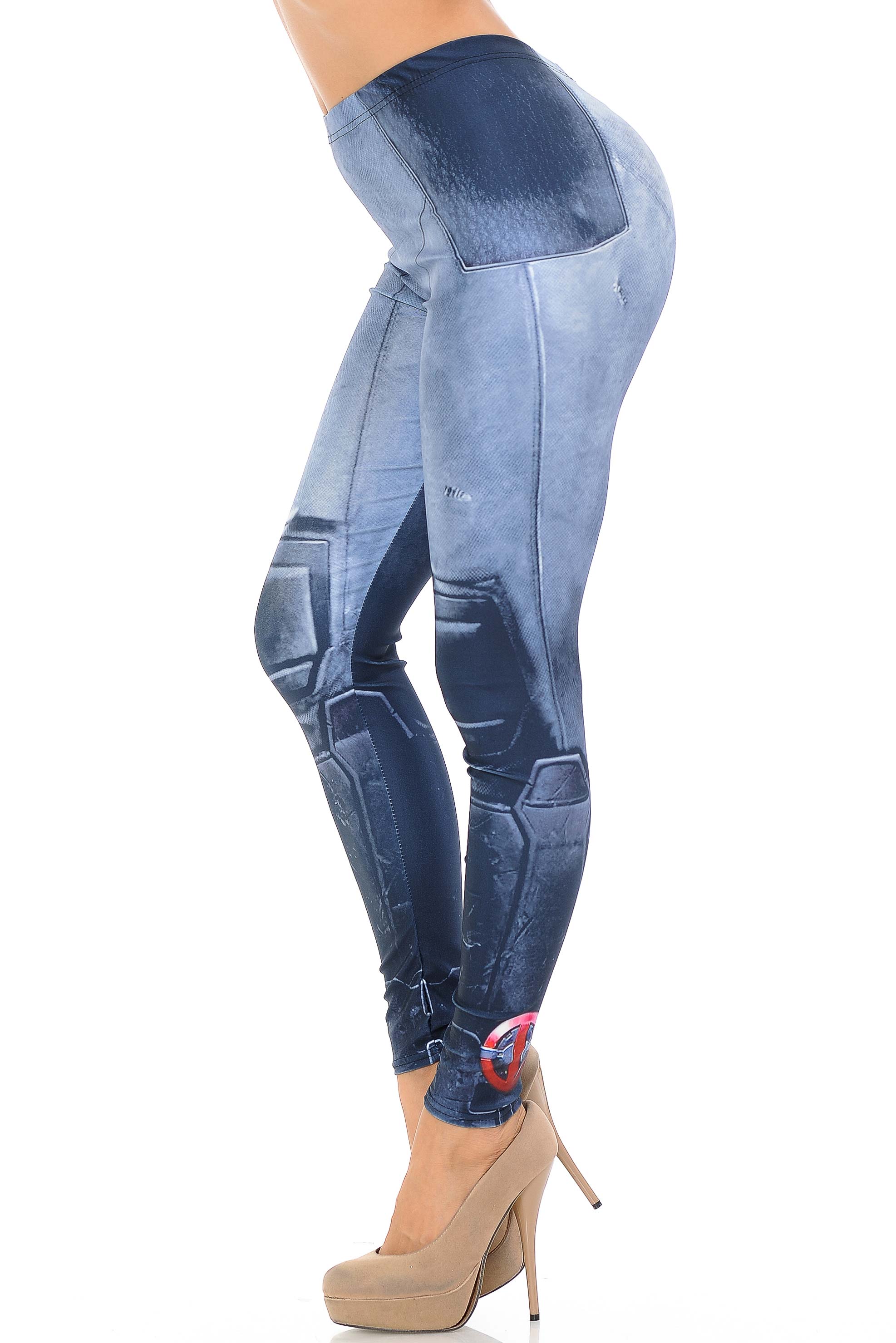 Graphic Print Leg Armor Leggings