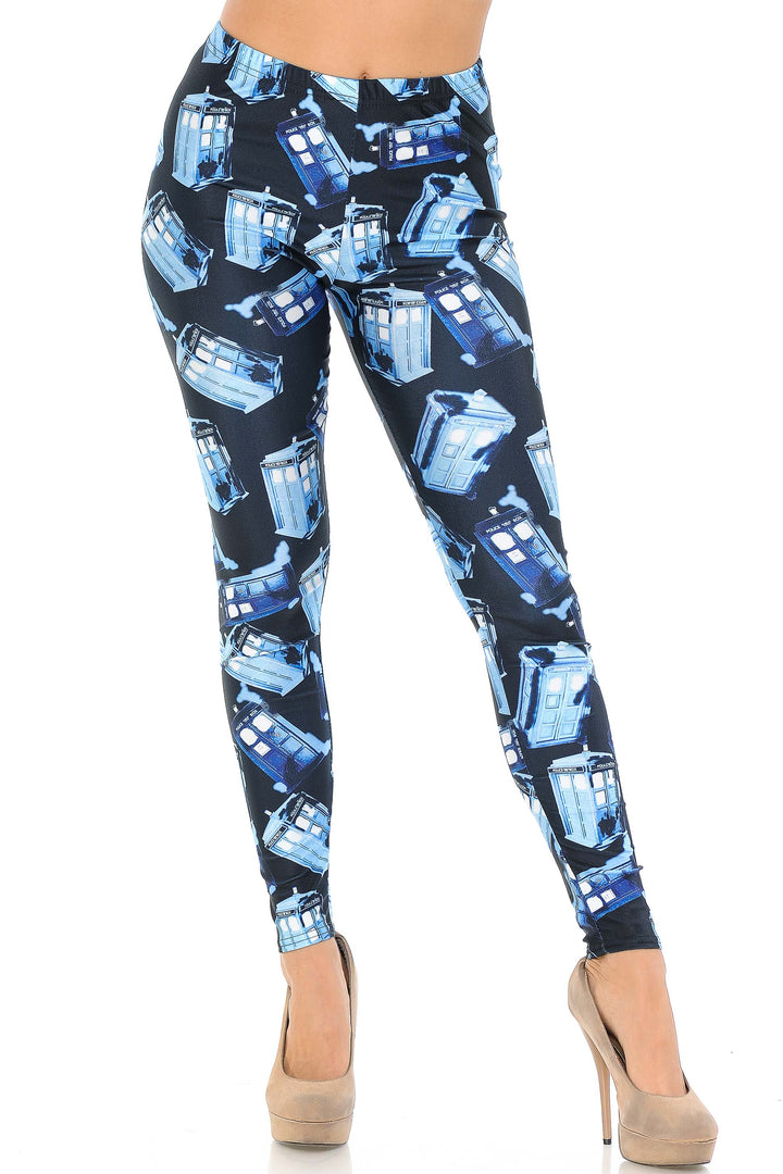 Graphic British Police Call Box Leggings