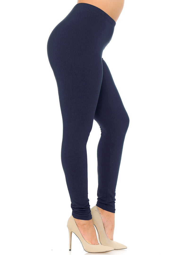 Buttery Smooth Basic Solid Leggings - Extra Plus Size - 3XL 4XL 5XL - EEVEE