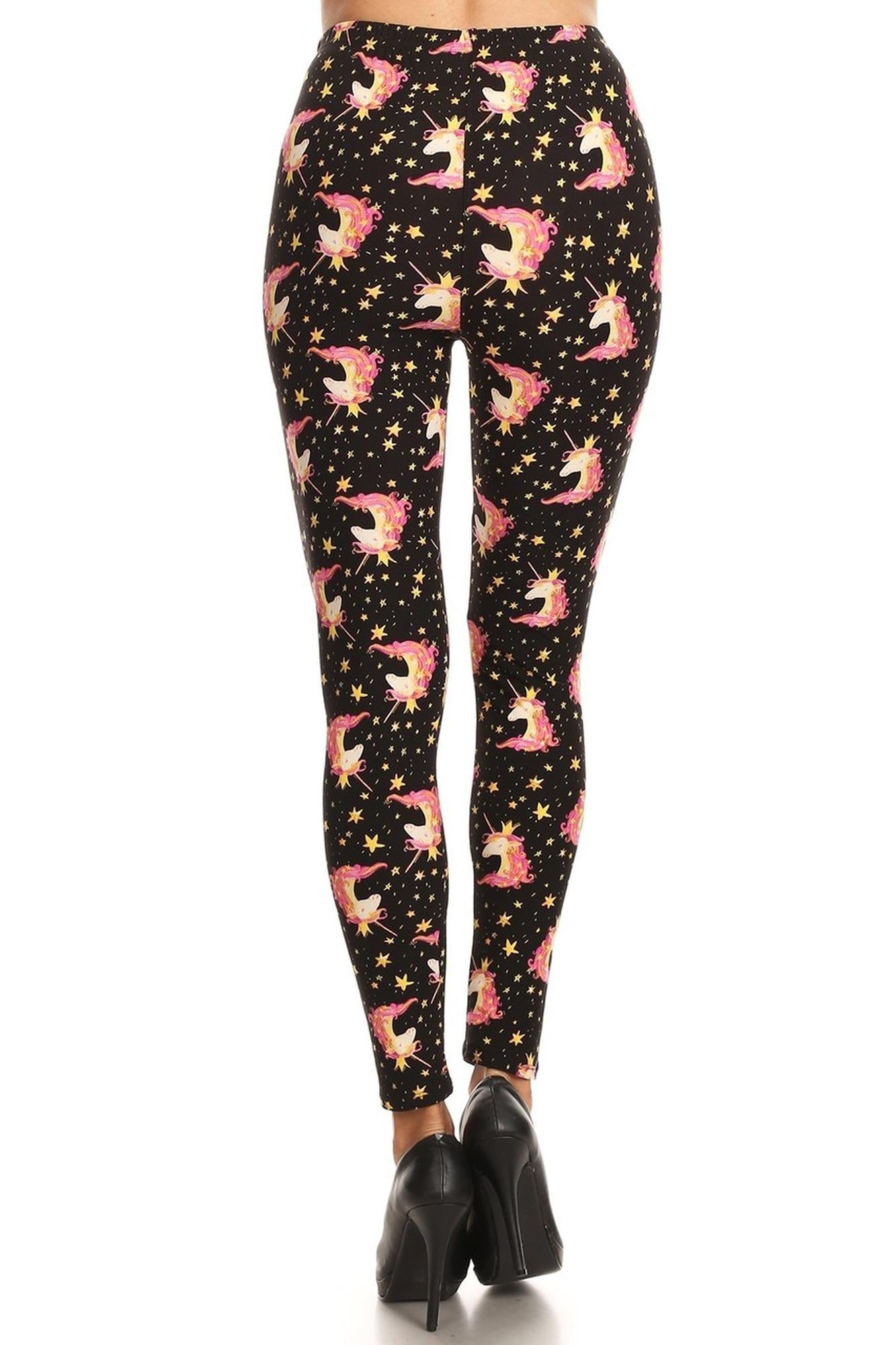 Buttery Soft Twinkle Unicorn Plus Size Leggings - 3X-5X - LIMITED EDITION (One Size Plus,Black)