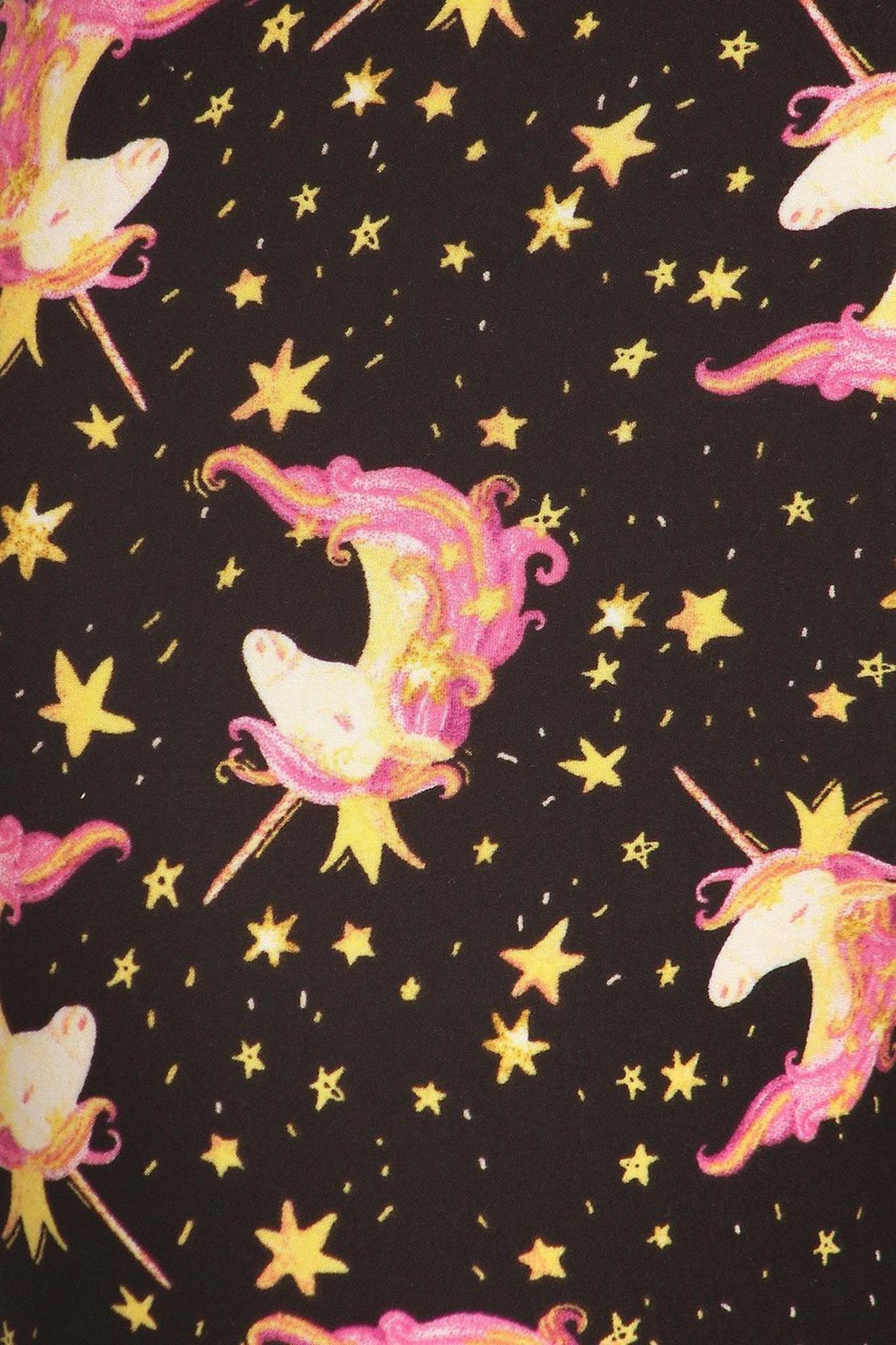 Buttery Soft Twinkle Unicorn Plus Size Leggings - 3X-5X - LIMITED EDITION (One Size Plus,Black)
