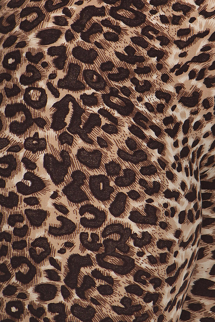 Buttery Soft Feral Cheetah Extra Plus Size Leggings - 3X-5X (XPlus One Size,Brown)