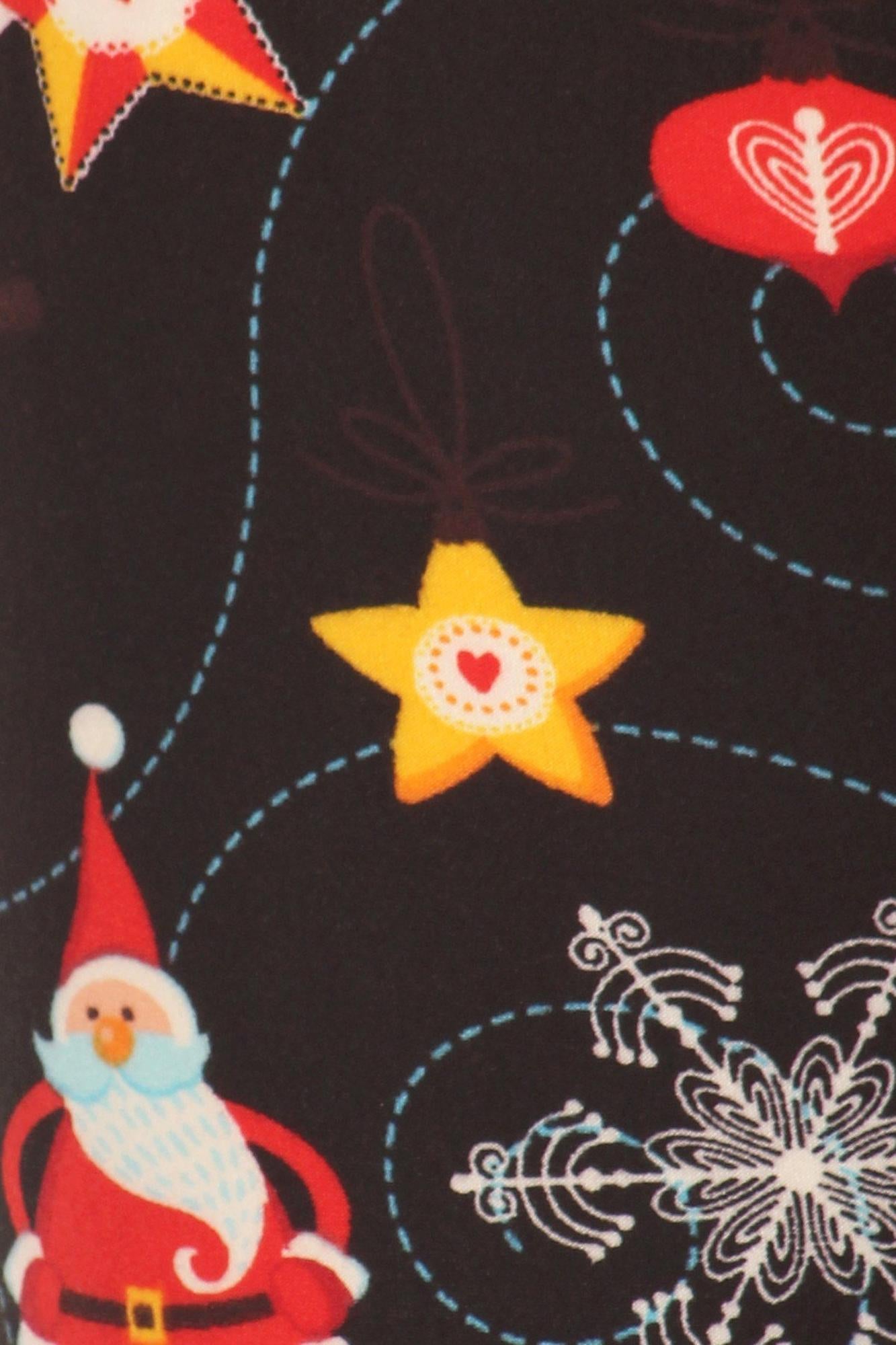 Buttery Soft Santa's Wonderland Christmas Extra Plus Size Leggings - 3X-5X (XPlus One Size,Black)