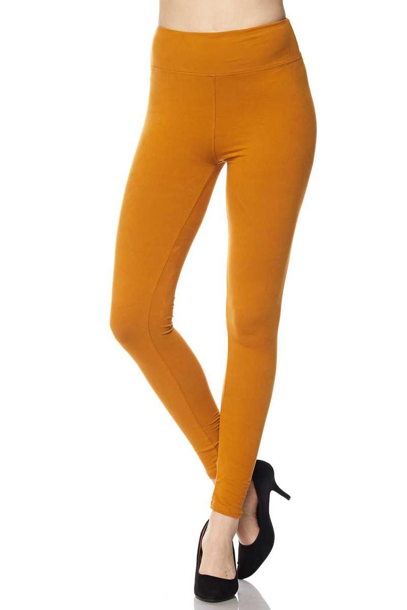 Buttery Smooth Basic Solid High Waisted Leggings - Extra Plus Size - 3-Inch Waist - 3XL 4XL 5XL