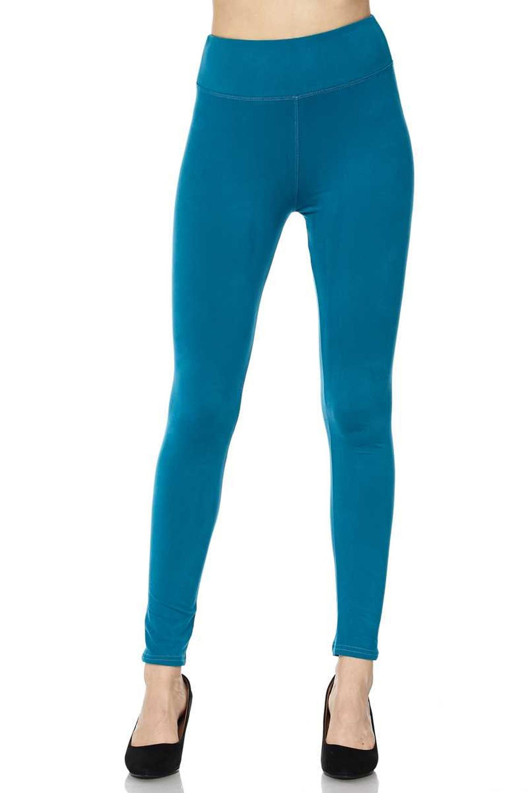 Buttery Smooth Basic Solid High Waisted Leggings - Extra Plus Size - 3-Inch Waist - 3XL 4XL 5XL