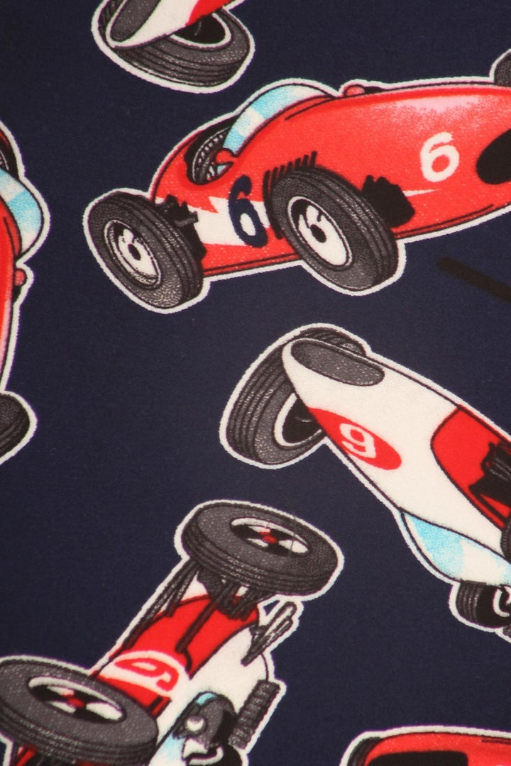 Buttery Soft Retro Race Car Plus Size Leggings - 3X-5X (One Size Plus,Navy)