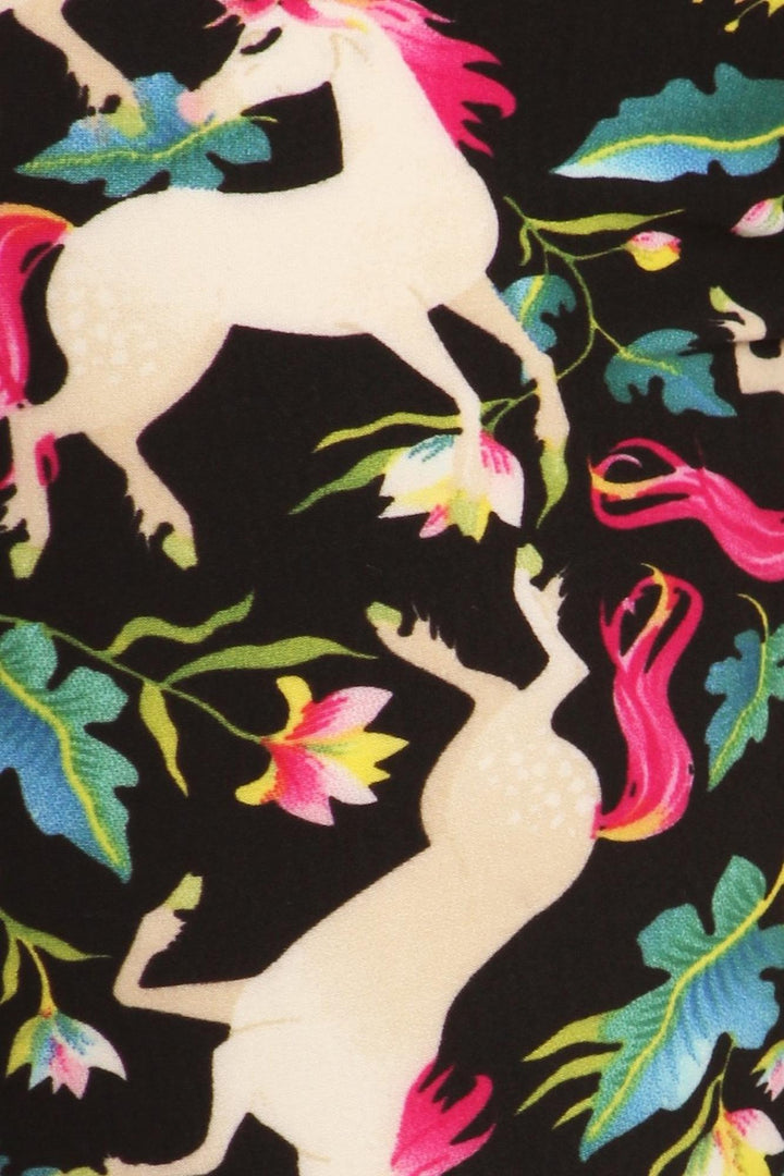 Buttery Soft Woodland Unicorn Plus Size Leggings - 3X-5X - Small Unicorns (One Size Plus,Green)
