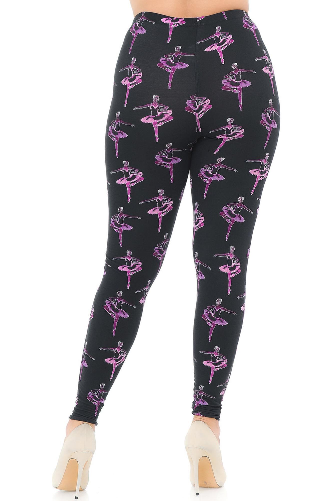 Buttery Soft Ballerina Extra Plus Size Leggings - 3X-5X (XPlus One Size,Black)
