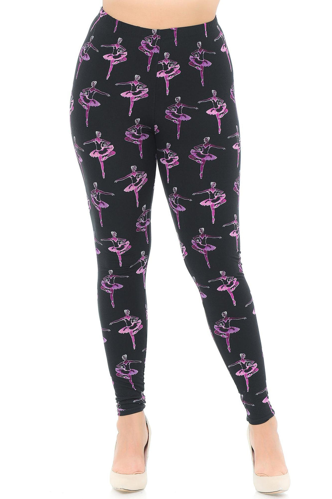 Buttery Soft Ballerina Extra Plus Size Leggings - 3X-5X (XPlus One Size,Black)