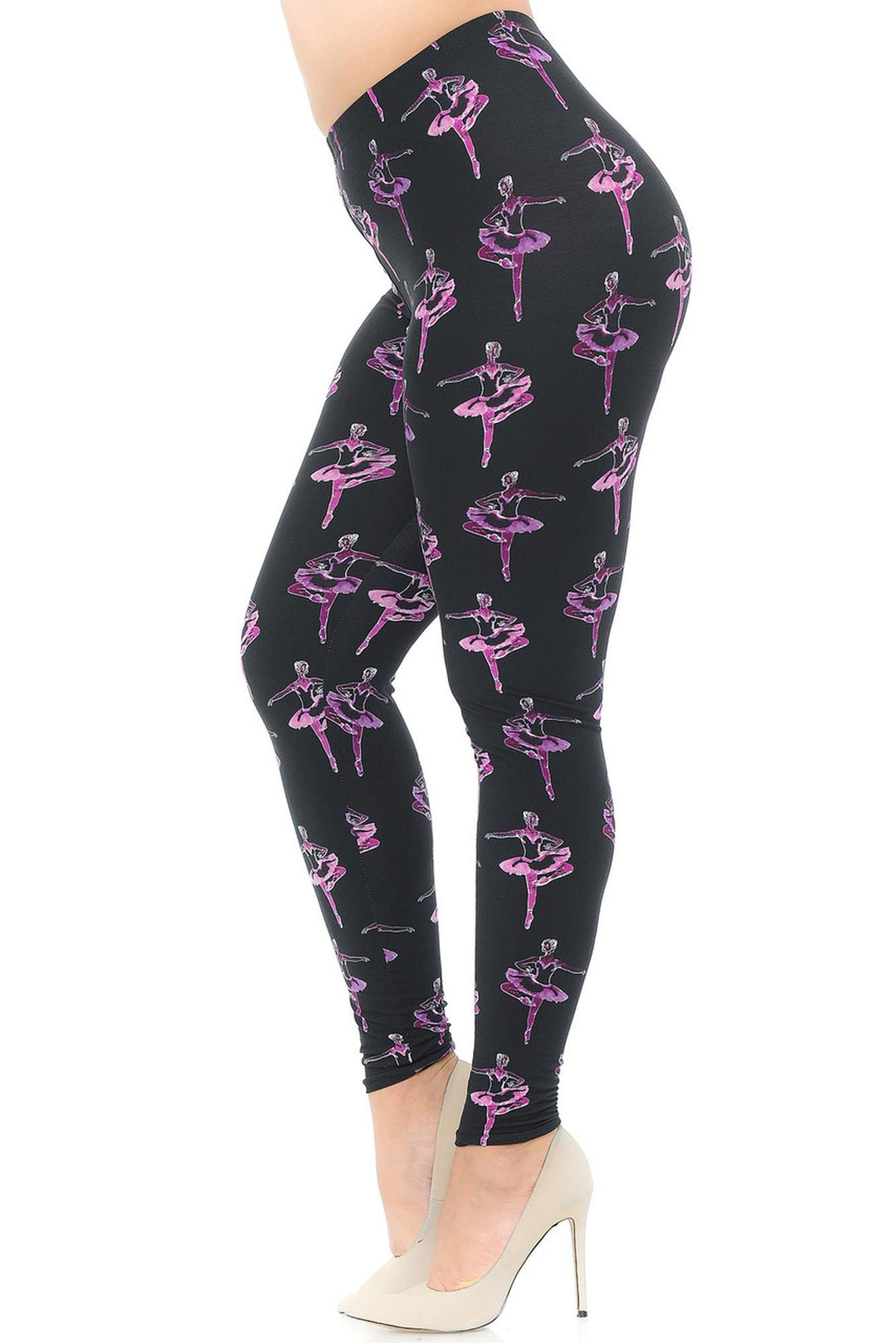 Buttery Soft Ballerina Extra Plus Size Leggings - 3X-5X (XPlus One Size,Black)