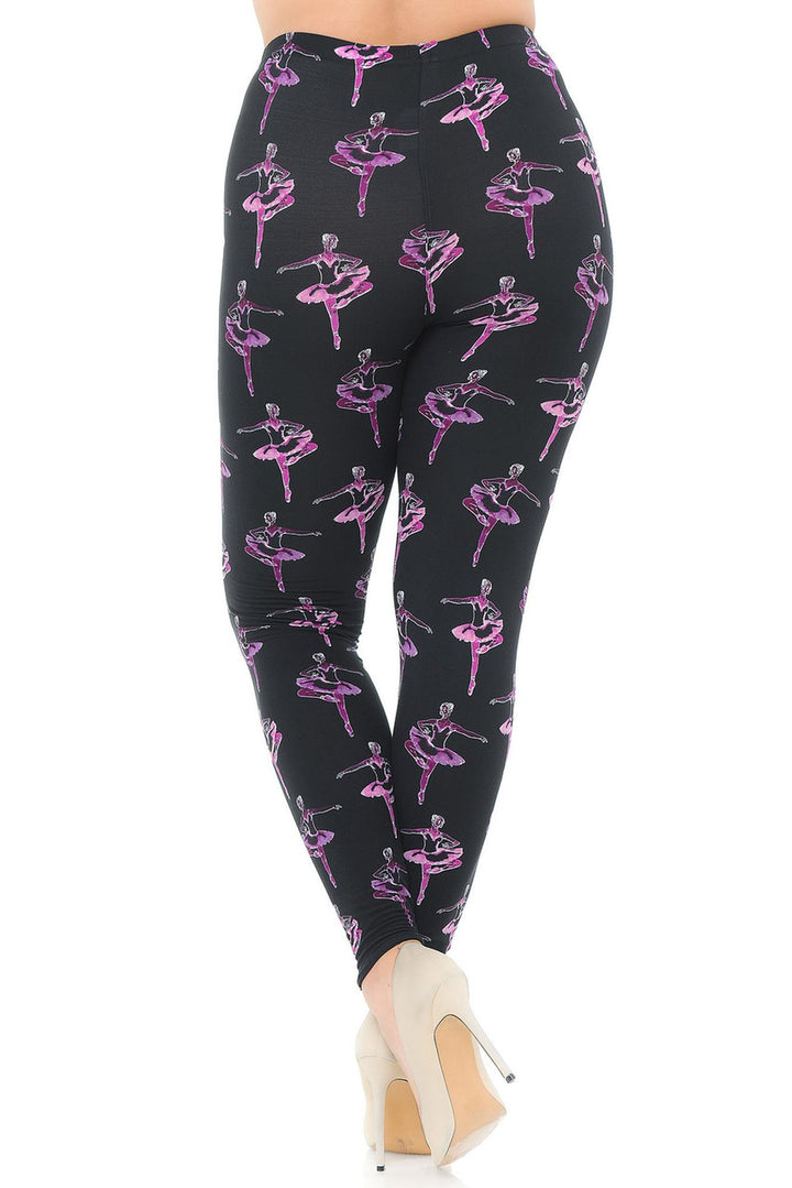 Buttery Soft Ballerina Extra Plus Size Leggings - 3X-5X (XPlus One Size,Black)