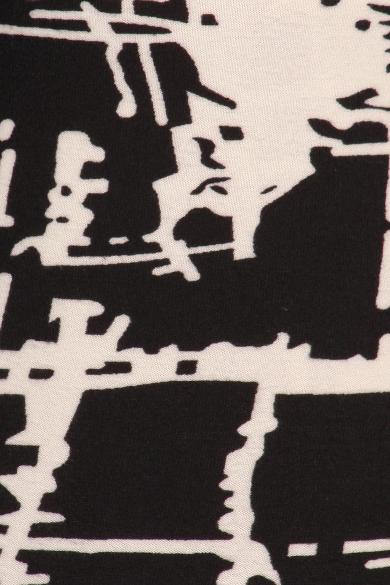 Buttery Soft Splattered Lines Extra Plus Size Leggings - 3X-5X (XPlus One Size,Black)