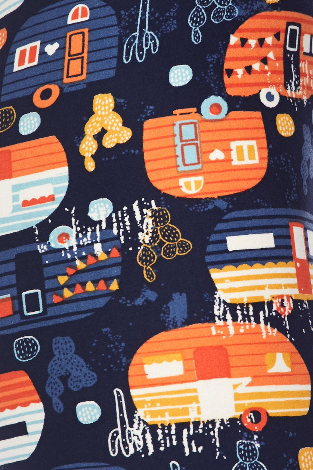 Buttery Soft Colorful Camper Plus Size Leggings - 3X-5X (One Size Plus,Orange)