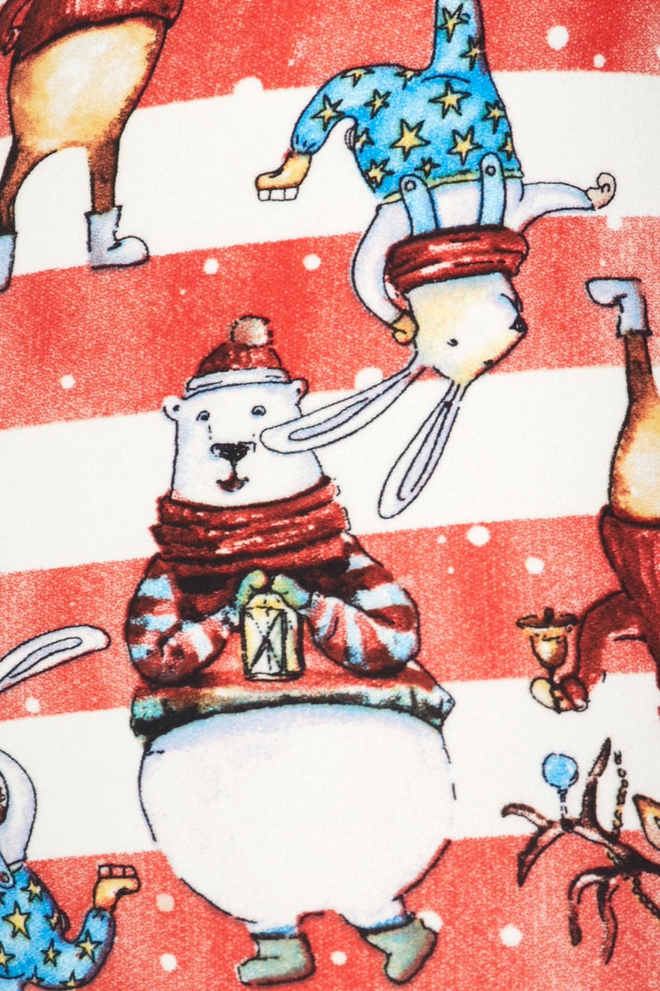 Buttery Soft Vintage Christmas Figurine Extra Plus Size Leggings - 3X-5X (Red,XPlus One Size)