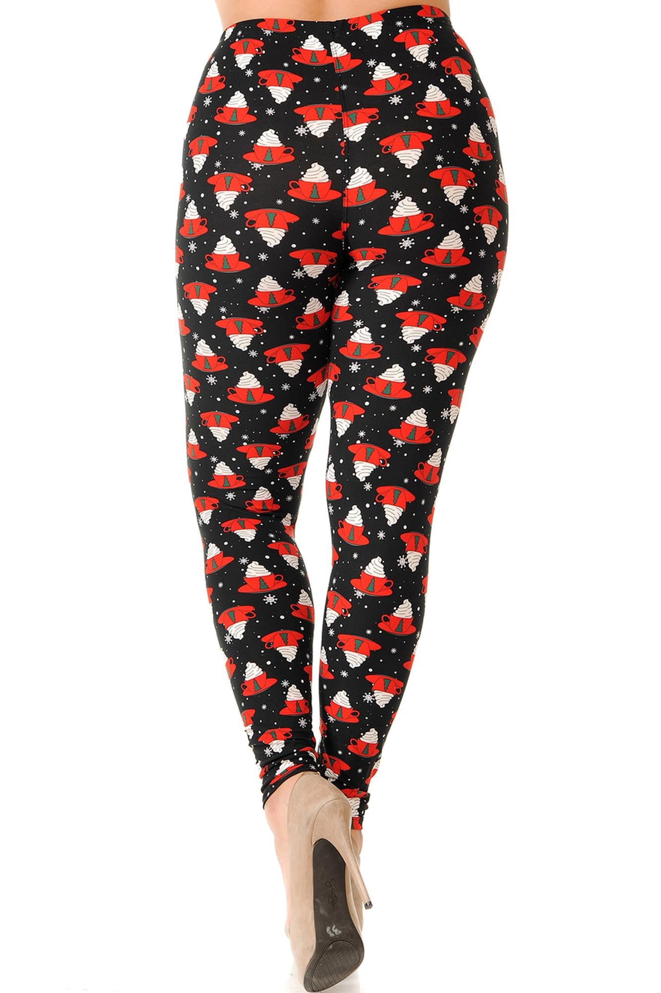 Buttery Soft Mocha Cappuccino Extra Plus Size Leggings - 3X-5X (XPlus One Size,Black)