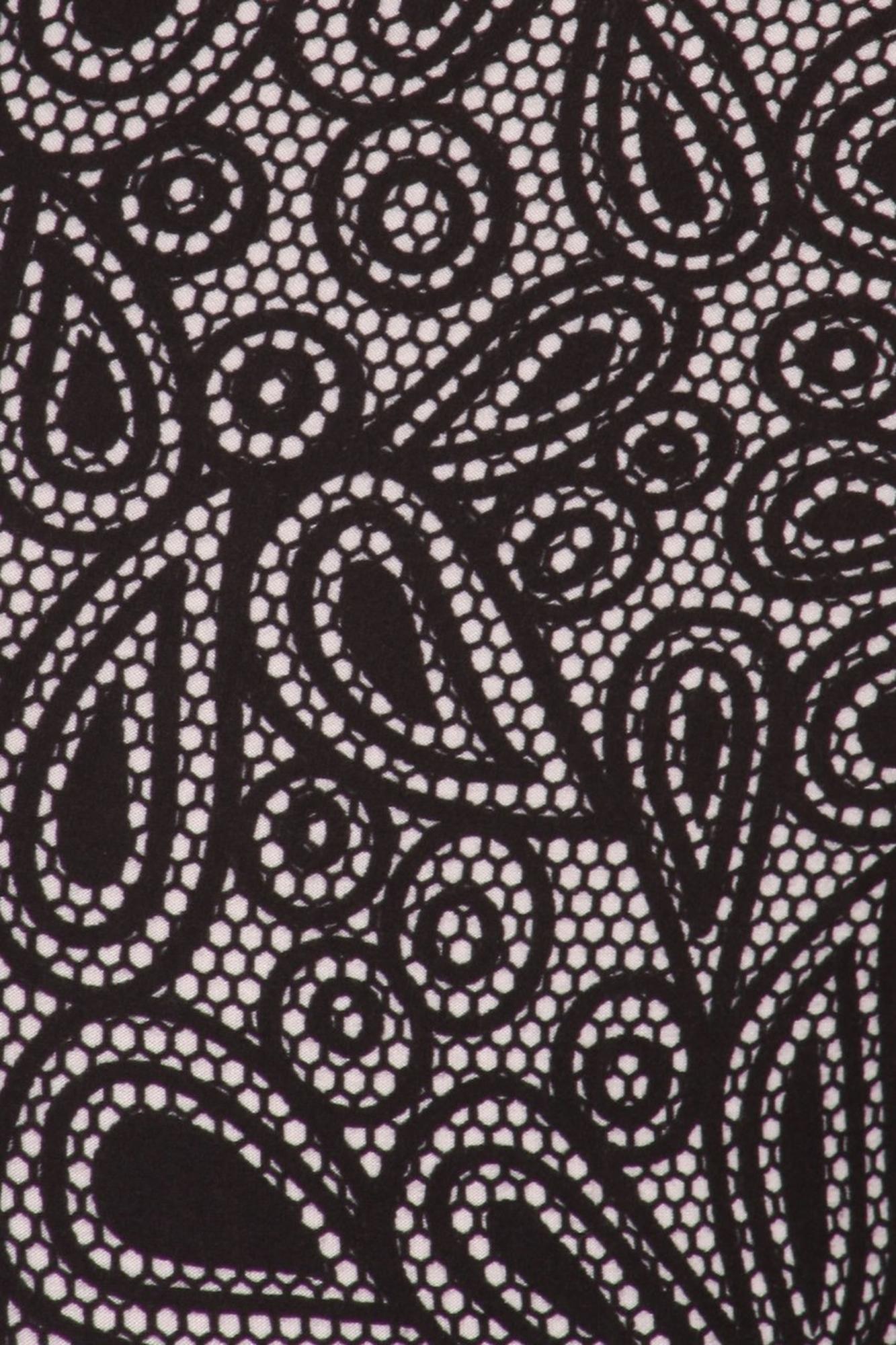 Buttery Soft Netted Petal Extra Plus Size Leggings - 3X-5X (XPlus One Size,Charcoal)