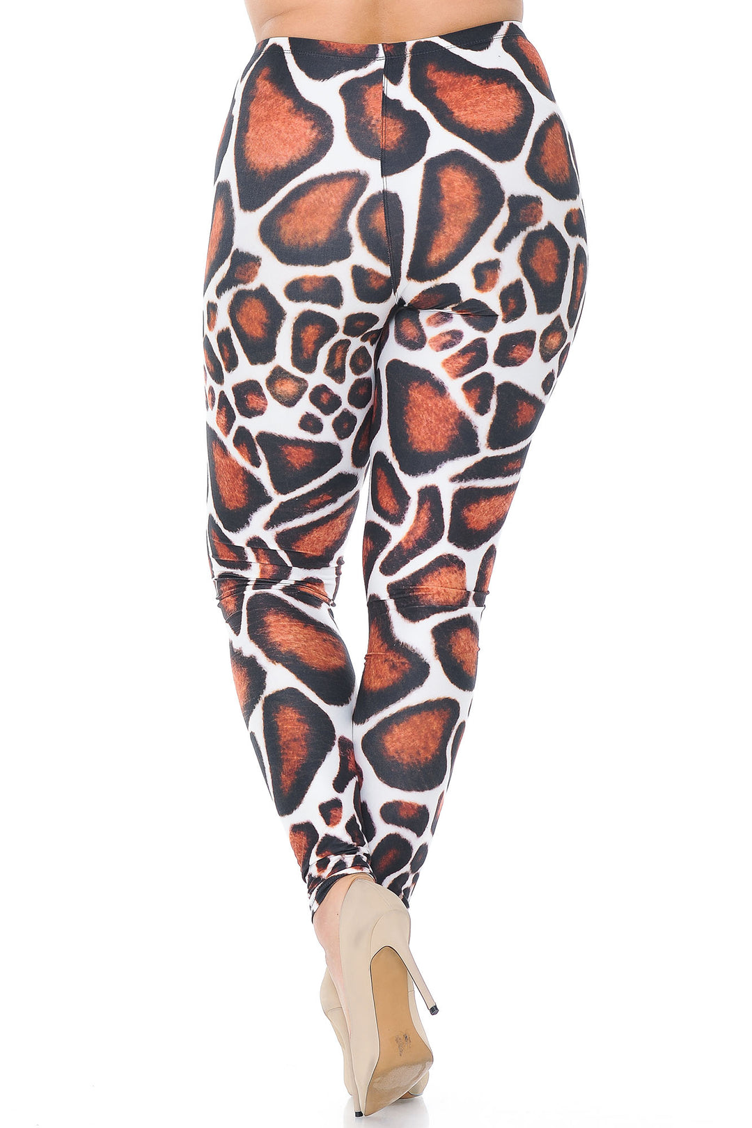 Creamy Soft Leggings Premium Women's Giraffe Print Extra Plus, High Rise, Stretchy, Comfortable, 3X-5X Leggings - by USA Fashion