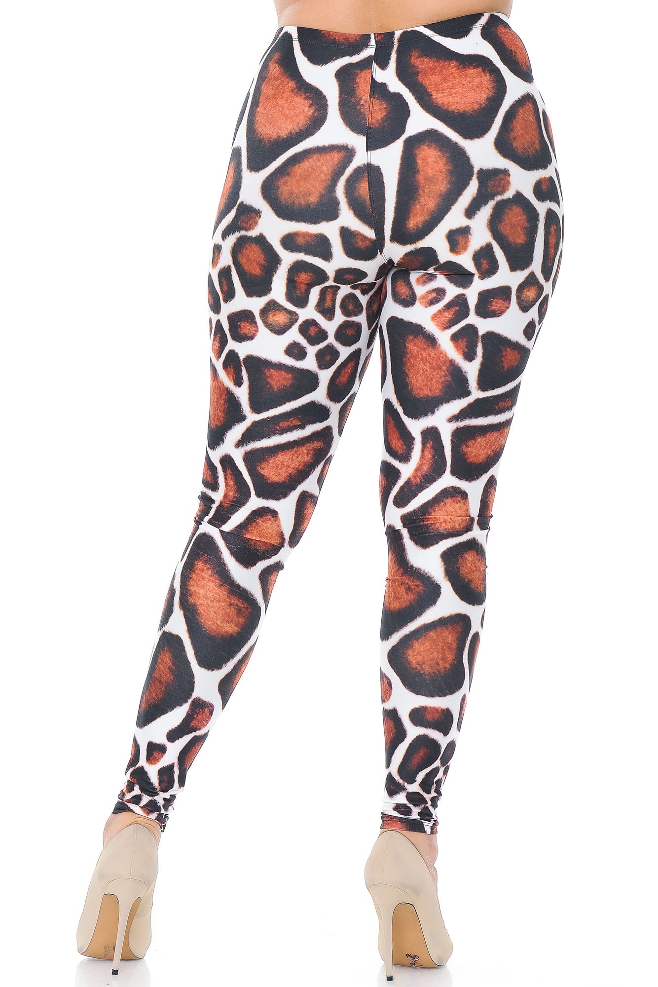 Creamy Soft Leggings Premium Women's Giraffe Print Extra Plus, High Rise, Stretchy, Comfortable, 3X-5X Leggings - by USA Fashion