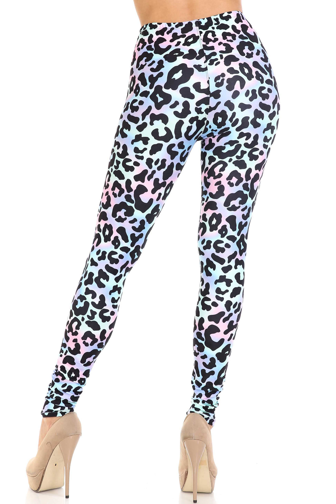 Creamy Soft Leggings Premium Women's Chromatic Leopard Extra Plus, High Rise, Stretchy, Comfortable, 3X-5X Leggings - by USA Fashion