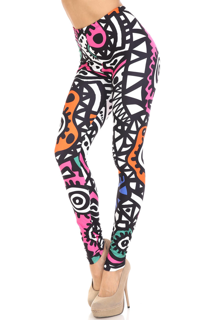 Creamy Soft Leggings Premium Women's Color Tribe Extra Plus, High Rise, Stretchy, Comfortable, 3X-5X Leggings - by USA Fashion