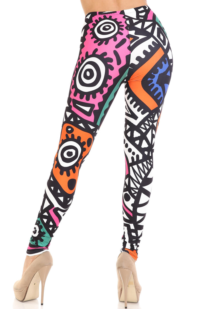 Creamy Soft Leggings Premium Women's Color Tribe Extra Plus, High Rise, Stretchy, Comfortable, 3X-5X Leggings - by USA Fashion
