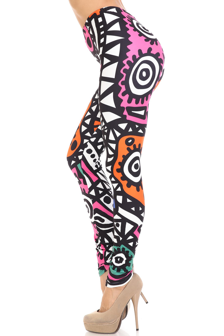 Creamy Soft Leggings Premium Women's Color Tribe Extra Plus, High Rise, Stretchy, Comfortable, 3X-5X Leggings - by USA Fashion