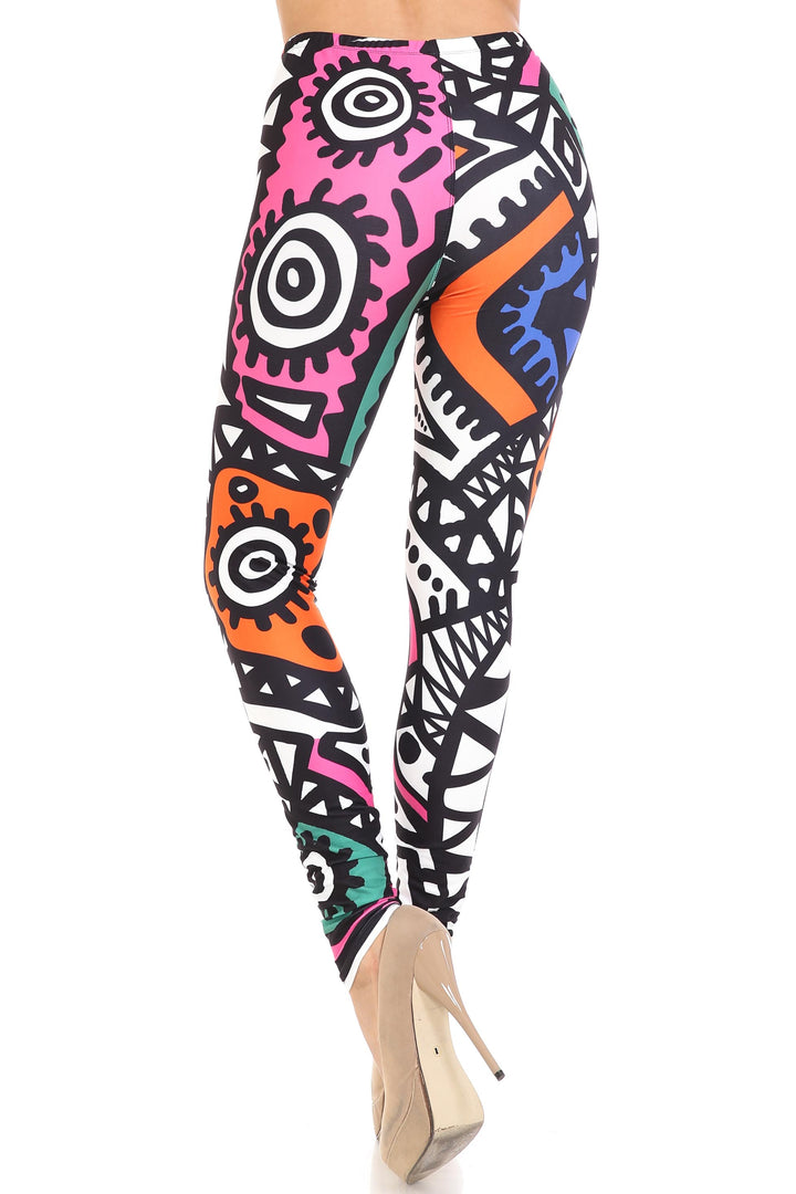 Creamy Soft Leggings Premium Women's Color Tribe Extra Plus, High Rise, Stretchy, Comfortable, 3X-5X Leggings - by USA Fashion