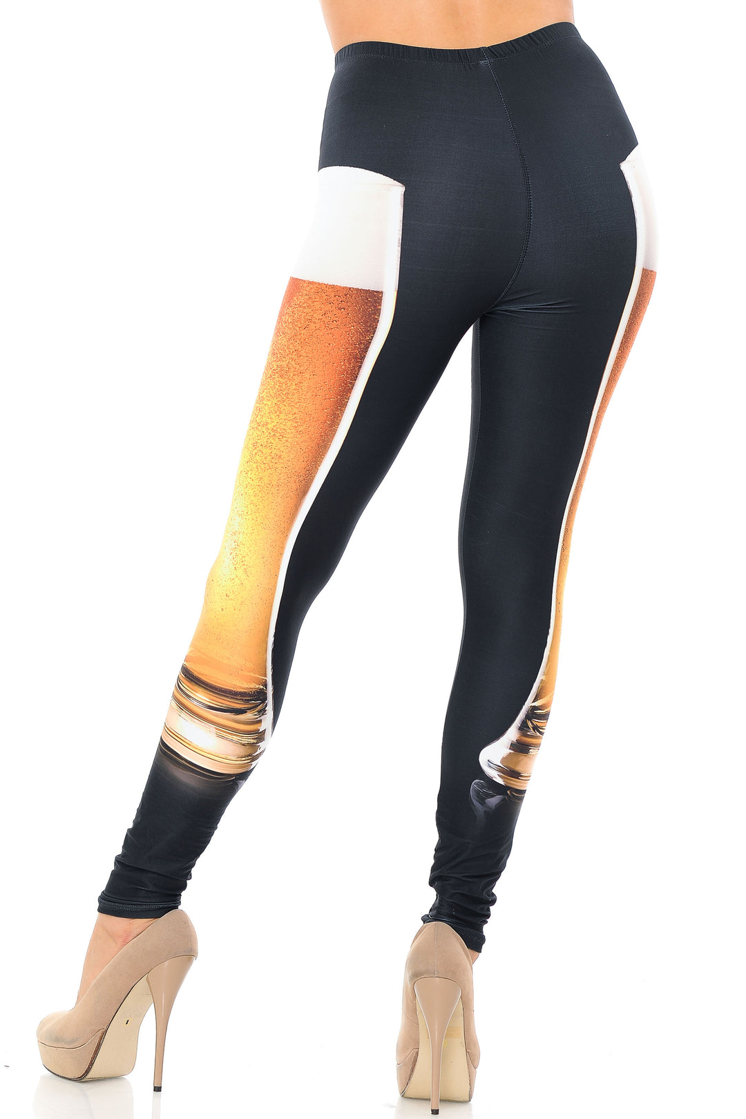 Creamy Soft Leggings Premium Women's Draft Beer Extra Plus, High Rise, Stretchy, Comfortable, 3X-5X Leggings - by USA Fashion