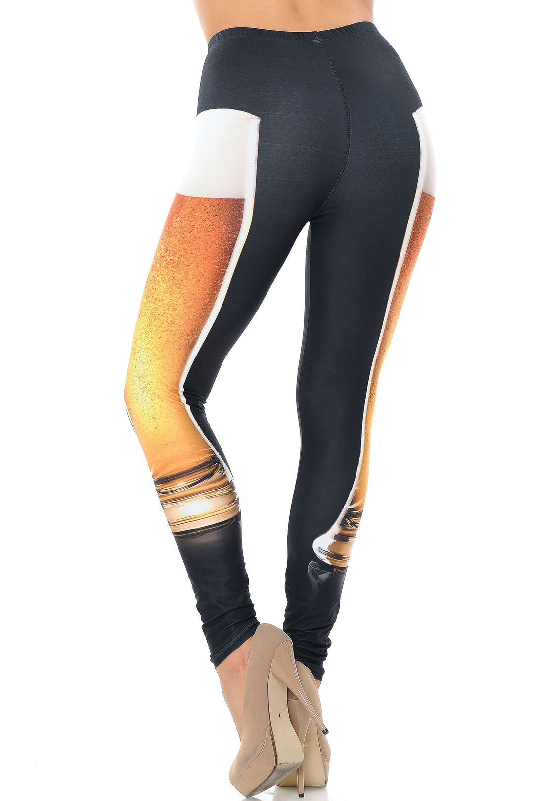 Creamy Soft Leggings Premium Women's Draft Beer Extra Plus, High Rise, Stretchy, Comfortable, 3X-5X Leggings - by USA Fashion