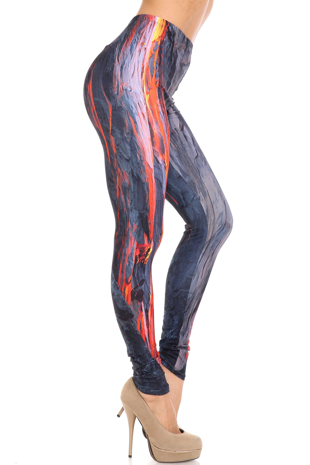 Creamy Soft Leggings Premium Women's Hot Lava Extra Plus, High Rise, Stretchy, Comfortable, 3X-5X Leggings - by USA Fashion