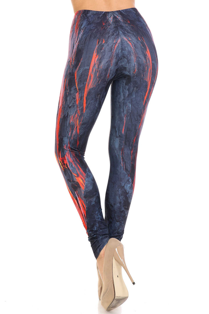 Creamy Soft Leggings Premium Women's Hot Lava Extra Plus, High Rise, Stretchy, Comfortable, 3X-5X Leggings - by USA Fashion