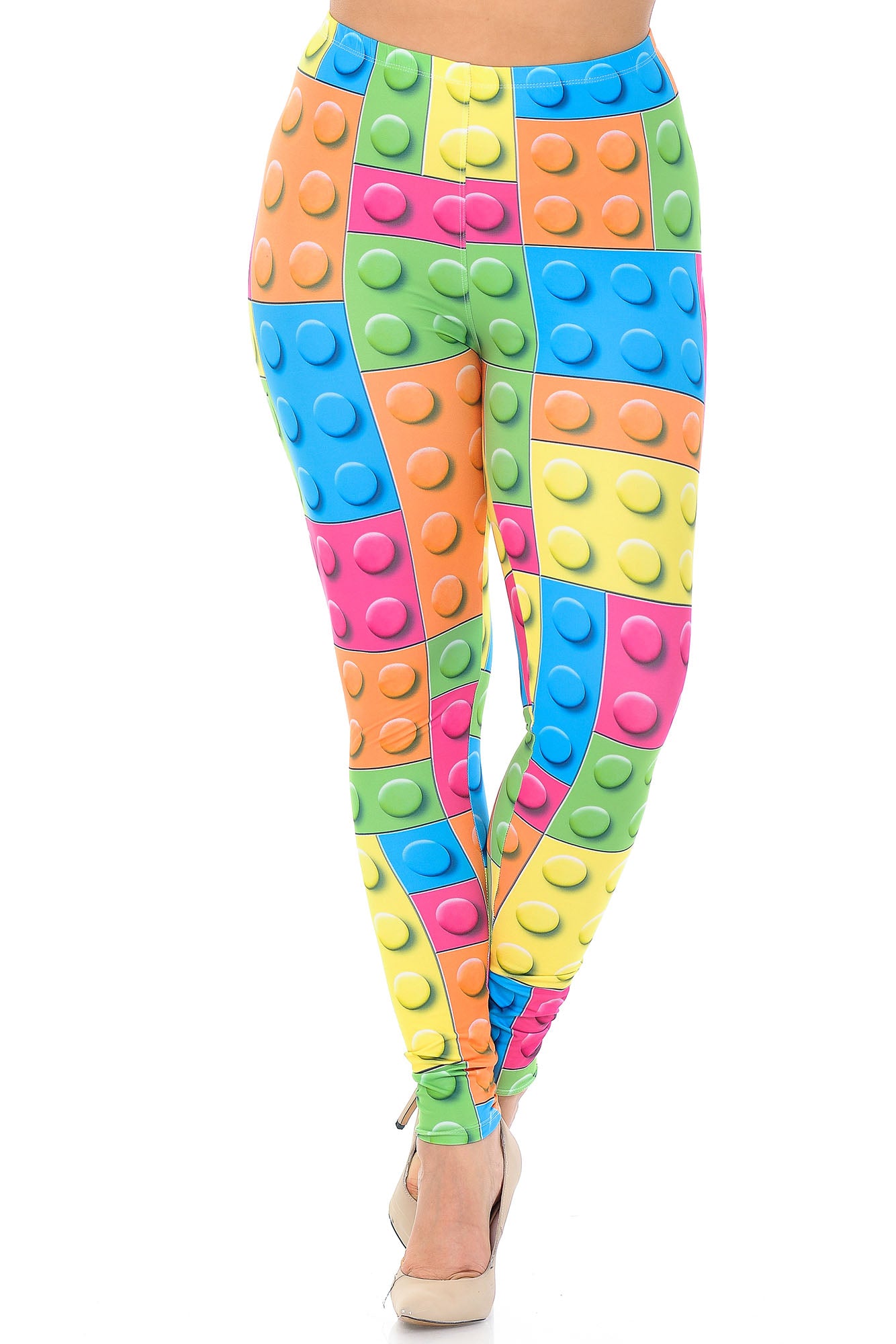 Creamy Soft Lego Extra Plus Size Leggings - 3X-5X - USA Fashionâ„¢ (XPlus One Size,Multi Color Bold)