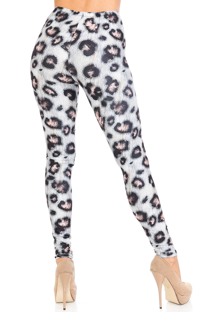 Creamy Soft Leggings Premium Women's Moda Leopard Extra Plus, High Rise, Stretchy, Comfortable, 3X-5X Leggings - by USA Fashion
