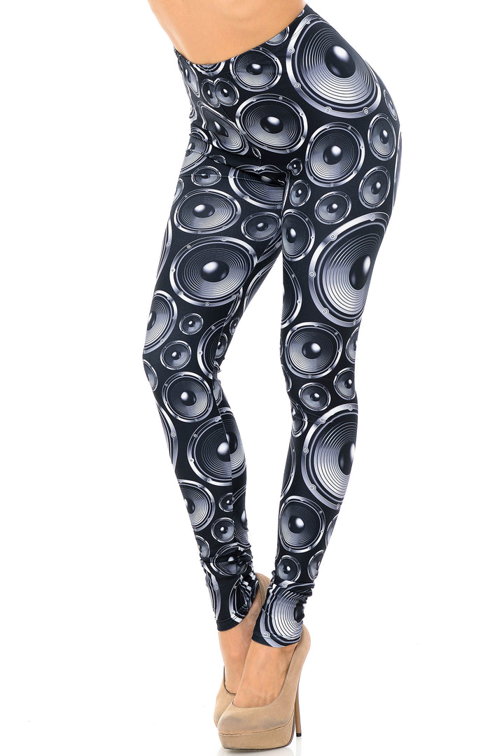 Creamy Soft Leggings Premium Women's Speaker Extra Plus, High Rise, Stretchy, Comfortable, 3X-5X Leggings - by USA Fashion