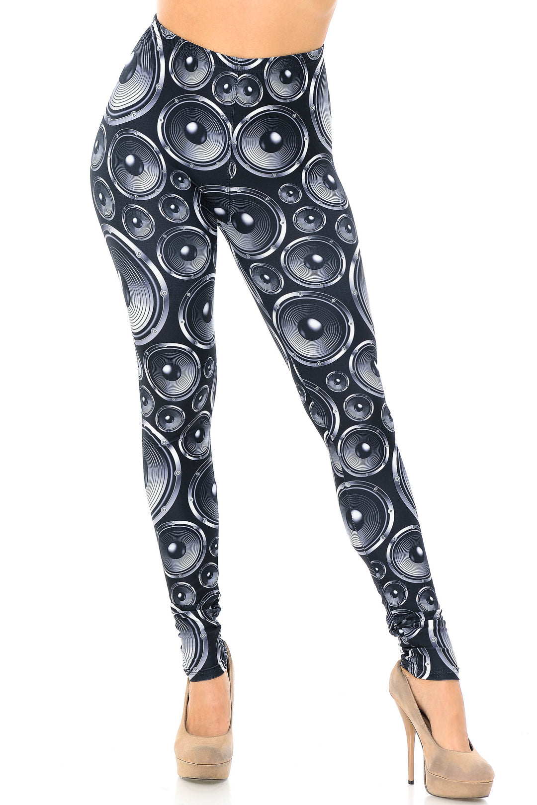 Creamy Soft Leggings Premium Women's Speaker Extra Plus, High Rise, Stretchy, Comfortable, 3X-5X Leggings - by USA Fashion