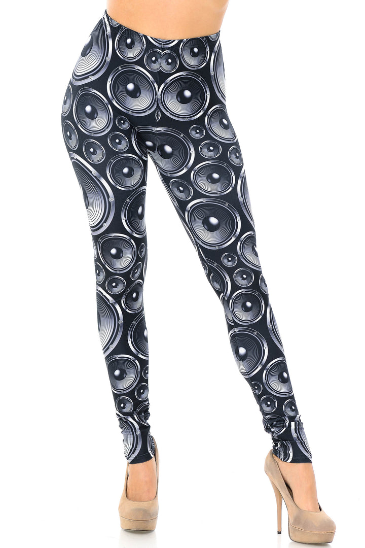 Creamy Soft Leggings Premium Women's Speaker Extra Plus, High Rise, Stretchy, Comfortable, 3X-5X Leggings - by USA Fashion