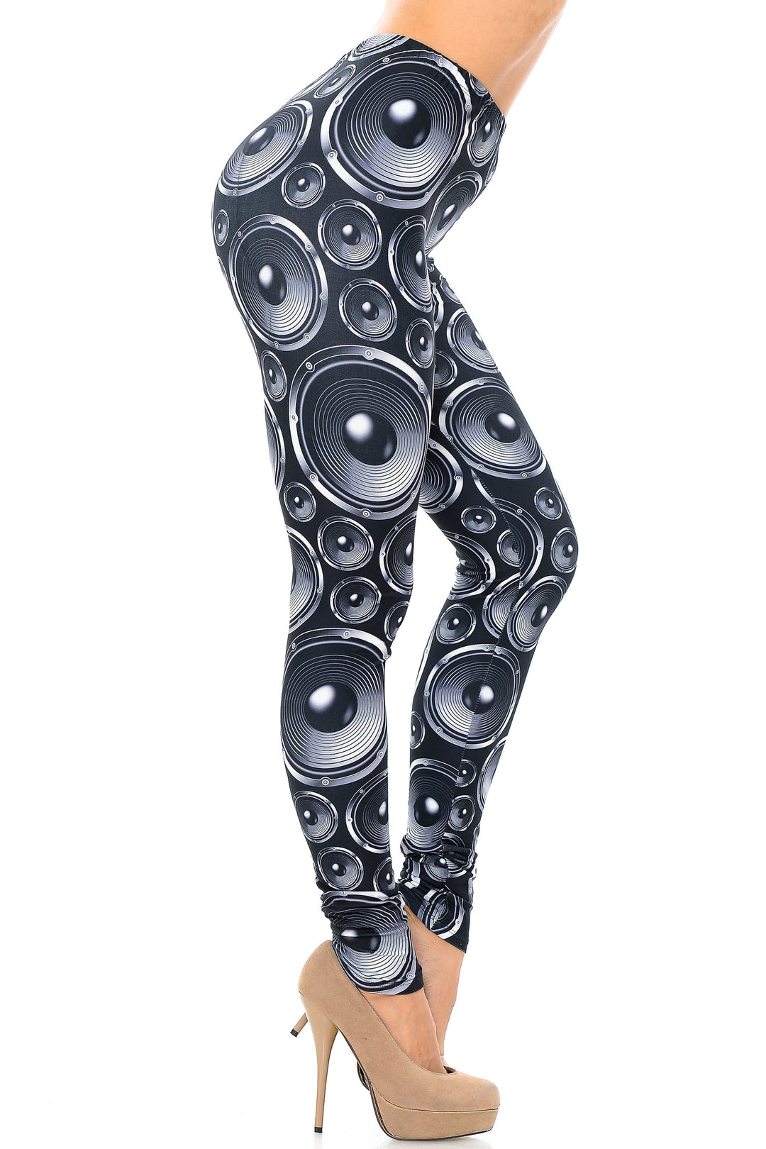 Creamy Soft Leggings Premium Women's Speaker Extra Plus, High Rise, Stretchy, Comfortable, 3X-5X Leggings - by USA Fashion