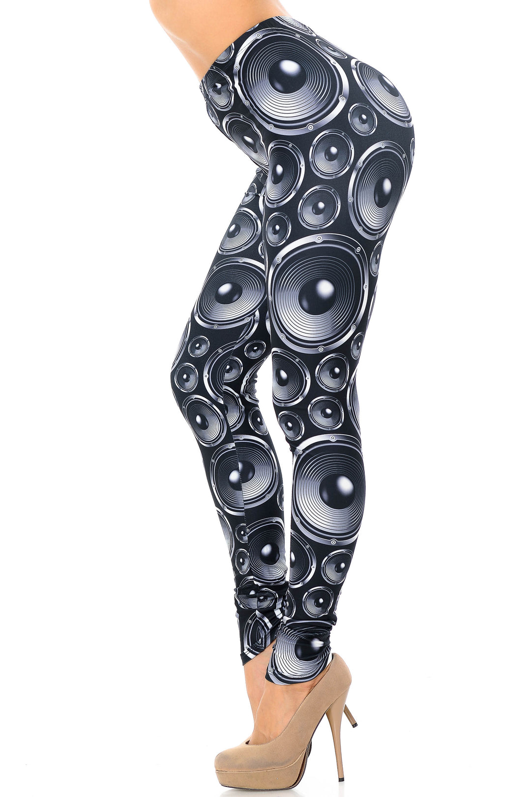 Creamy Soft Leggings Premium Women's Speaker Extra Plus, High Rise, Stretchy, Comfortable, 3X-5X Leggings - by USA Fashion