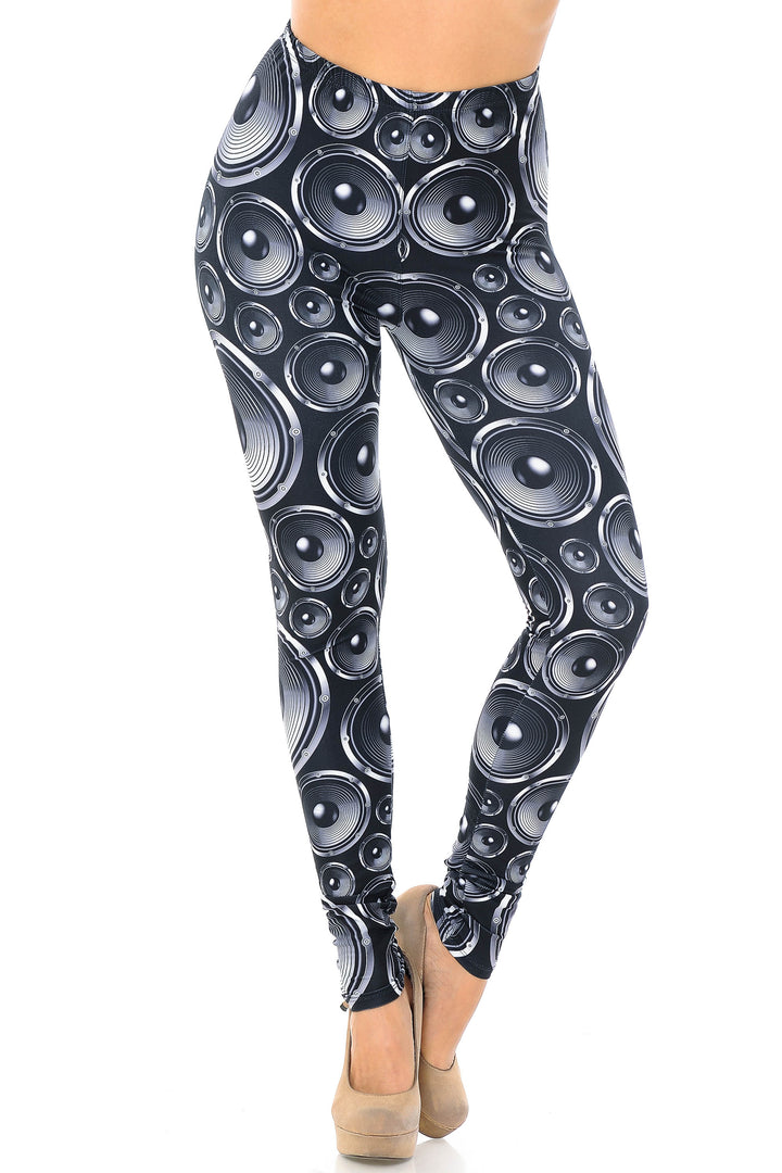 Creamy Soft Leggings Premium Women's Speaker Extra Plus, High Rise, Stretchy, Comfortable, 3X-5X Leggings - by USA Fashion