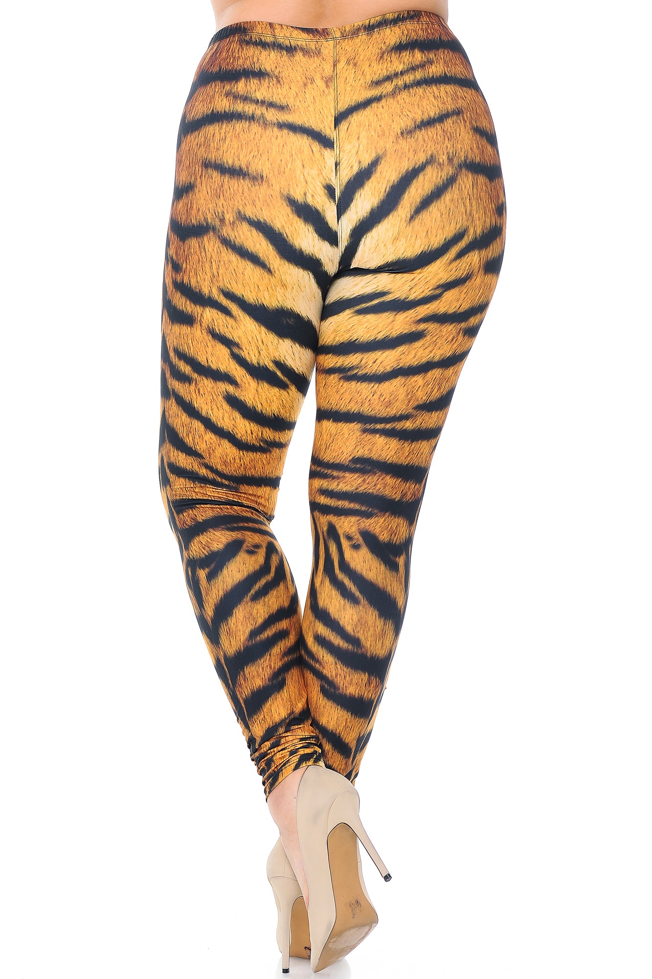 Creamy Soft Leggings Premium Women's Tiger Print Extra Plus, High Rise, Stretchy, Comfortable, 3X-5X Leggings - by USA Fashion