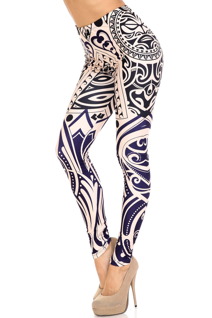 Creamy Soft Leggings Premium Women's Valhalla Extra Plus, High Rise, Stretchy, Comfortable, 3X-5X Leggings - by USA Fashion