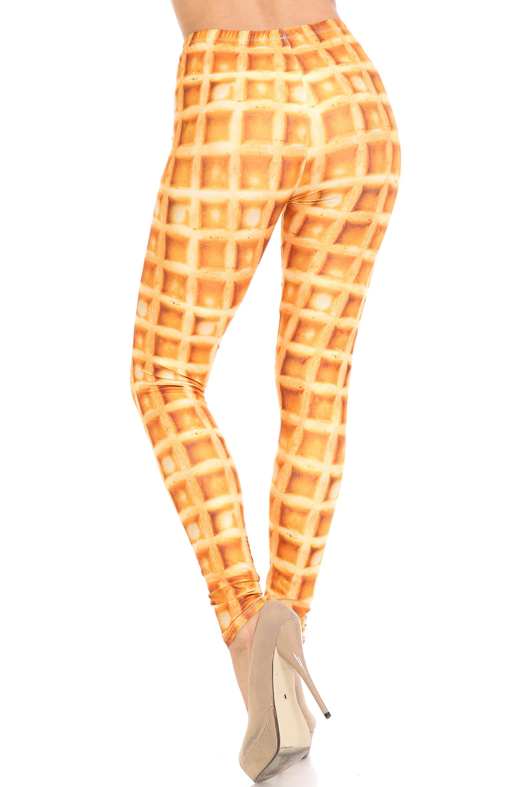 Creamy Soft Leggings Premium Women's Waffle Extra Plus, High Rise, Stretchy, Comfortable, 3X-5X Leggings - by USA Fashion
