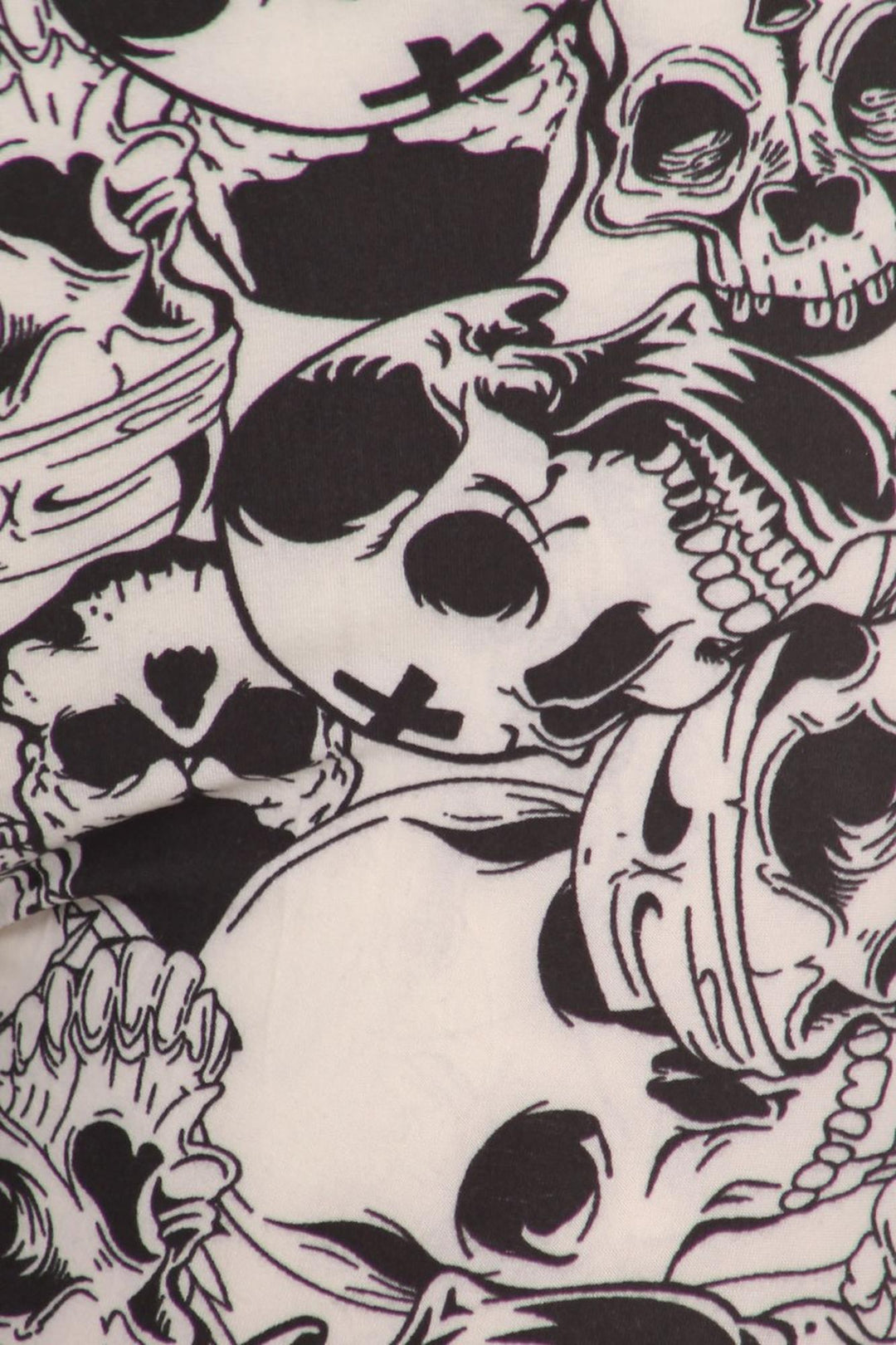 Buttery Soft White Layers of Skulls Leggings (One Size Regular,White)