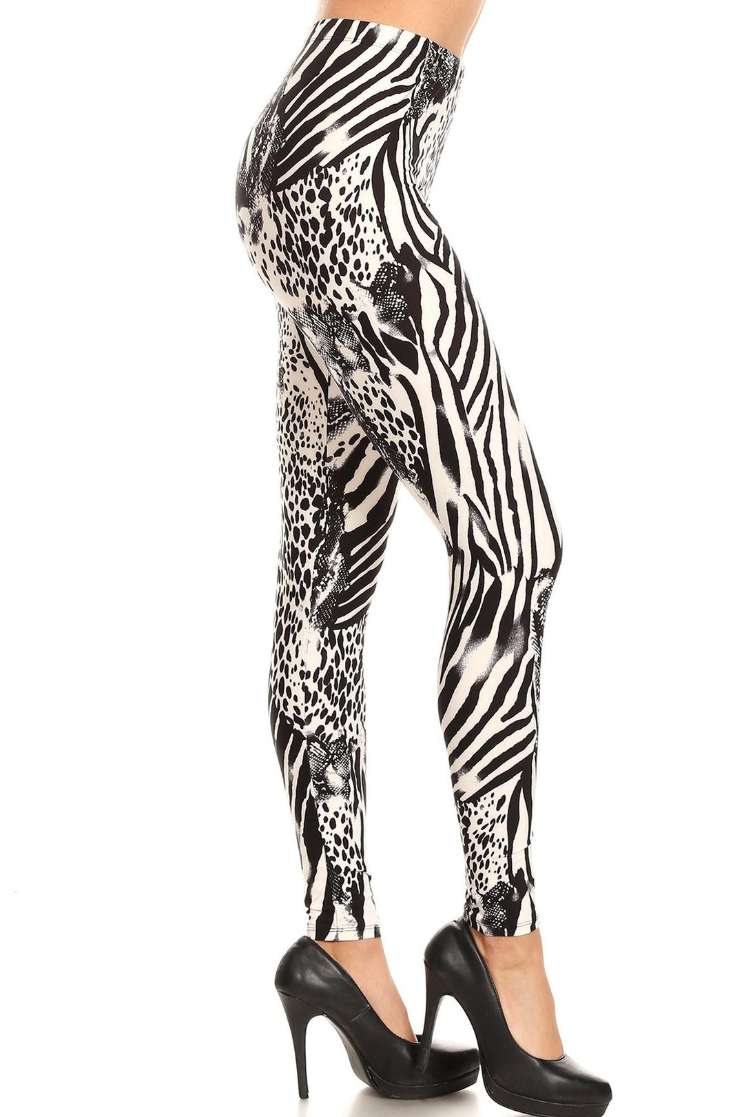 Buttery Soft Wild Safari Leggings (One Size Regular,Black)