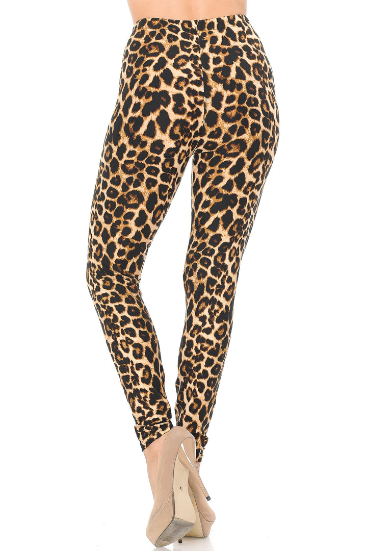 Buttery Soft Bold and Beautiful Leopard Leggings (One Size Regular,Brown)