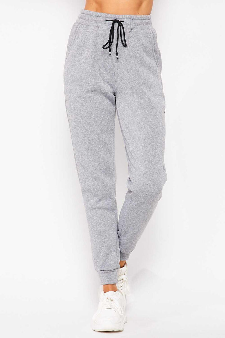 Scuba Solid Fur Lined Jogger with Drawstring
