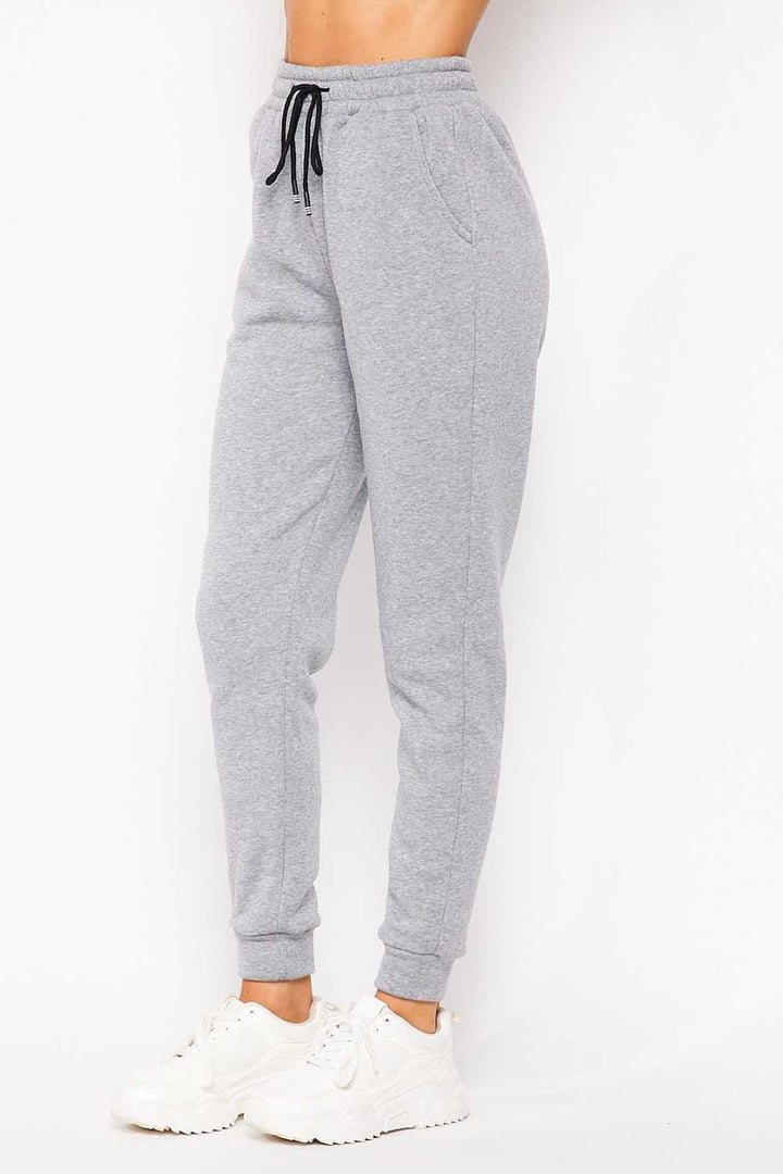 Scuba Solid Fur Lined Jogger with Drawstring